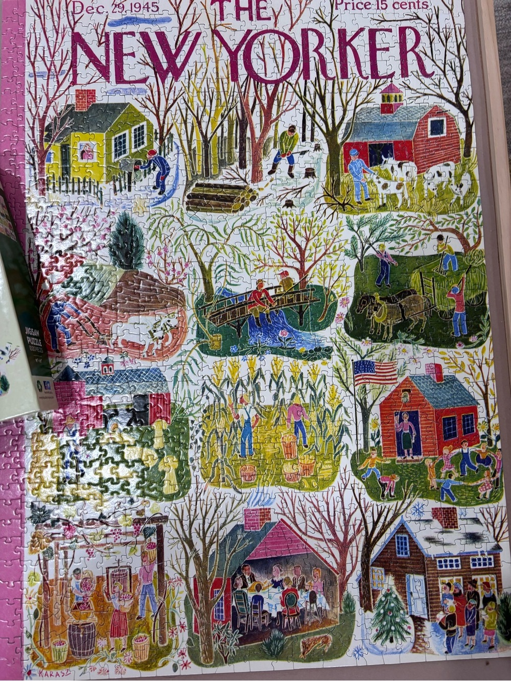 The New Yorker Farm Calender Cover Art Puzzle - Picture 2 of 4